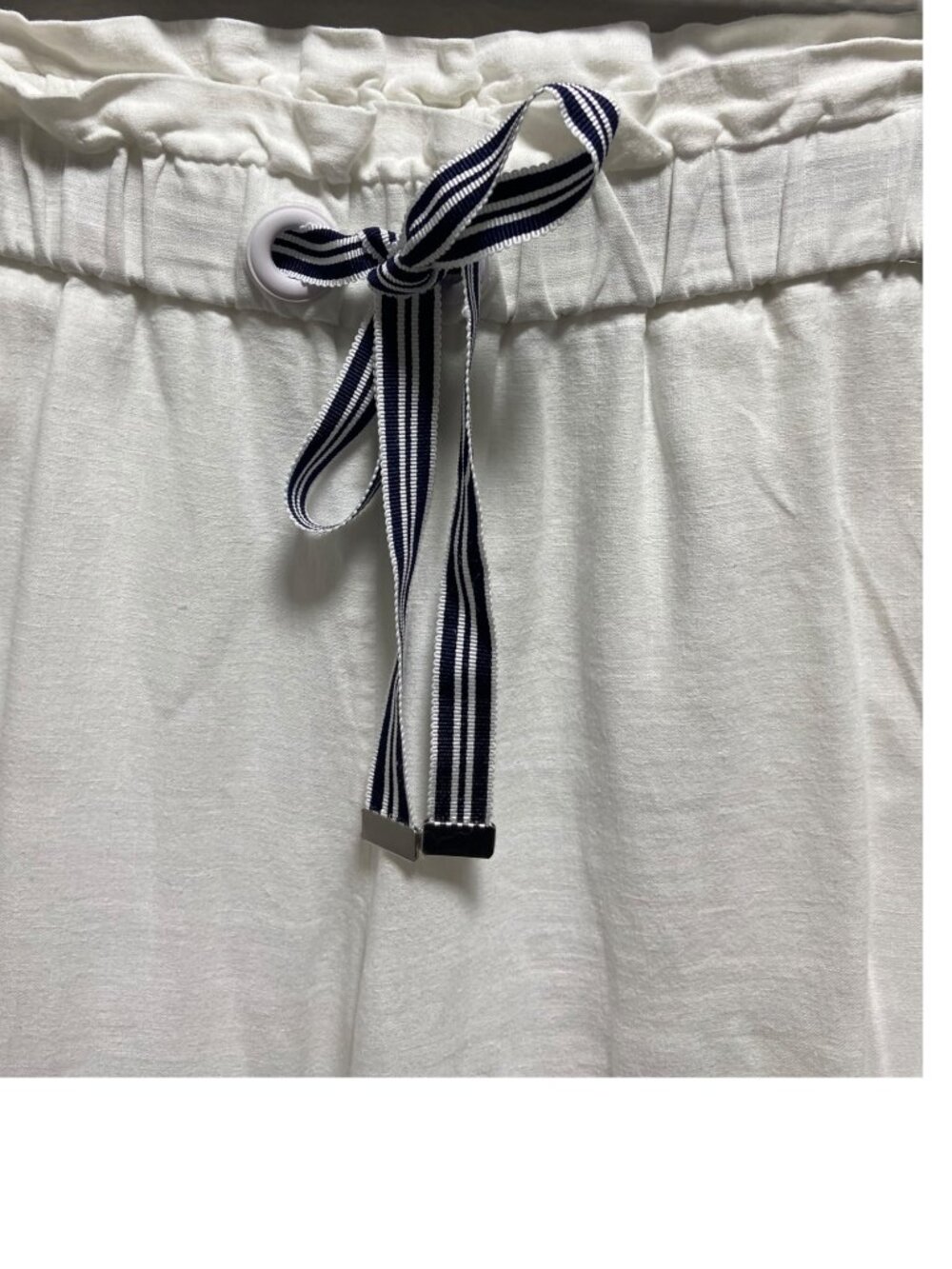 1901 Linen Blend Lined Pants White Size M Beach Coastal Minimalist Vacation Cute - Picture 10 of 14